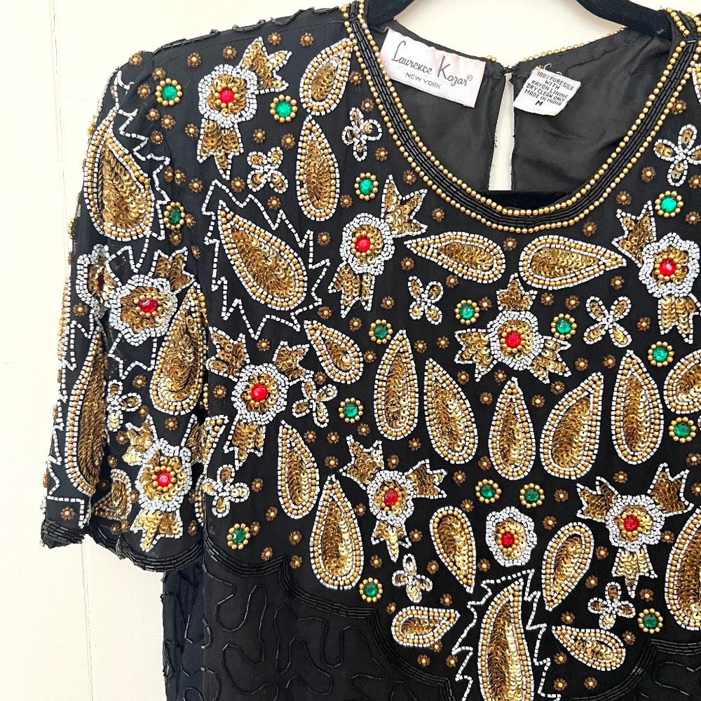 VTG Laurence Kazar Embellished Top